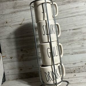 4 Rae Dunn small cups